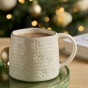 Sainsbury's Home Snowflake Mug - Beige