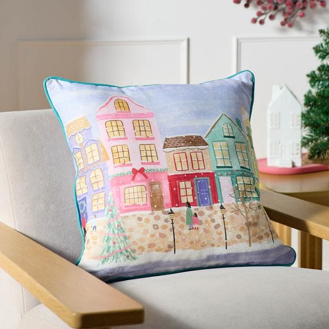 Sainsbury's Home Xmas House Scene Cushion - 43x43 - gallery image 2