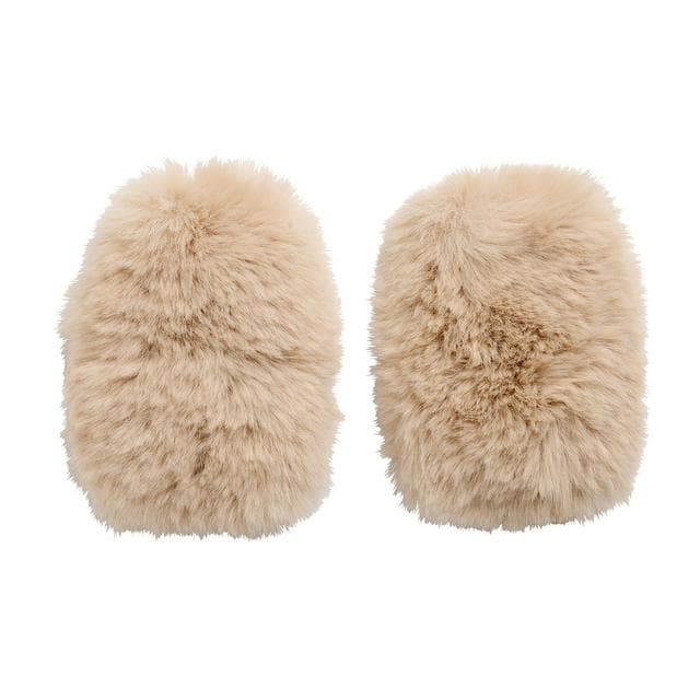 Beige Faux Fur Hand Warmers Set Of 2 - gallery image 1
