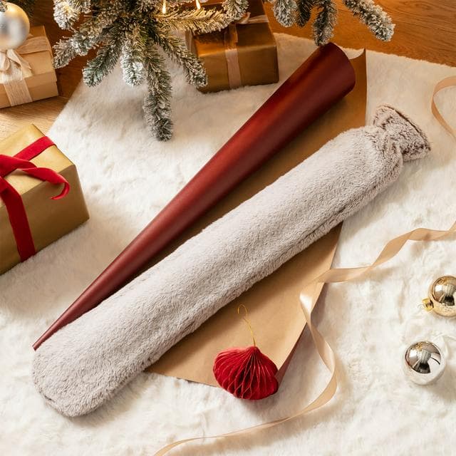 Habitat 2.2L Hot Water Bottle with White Faux Fur Cover - gallery image 1