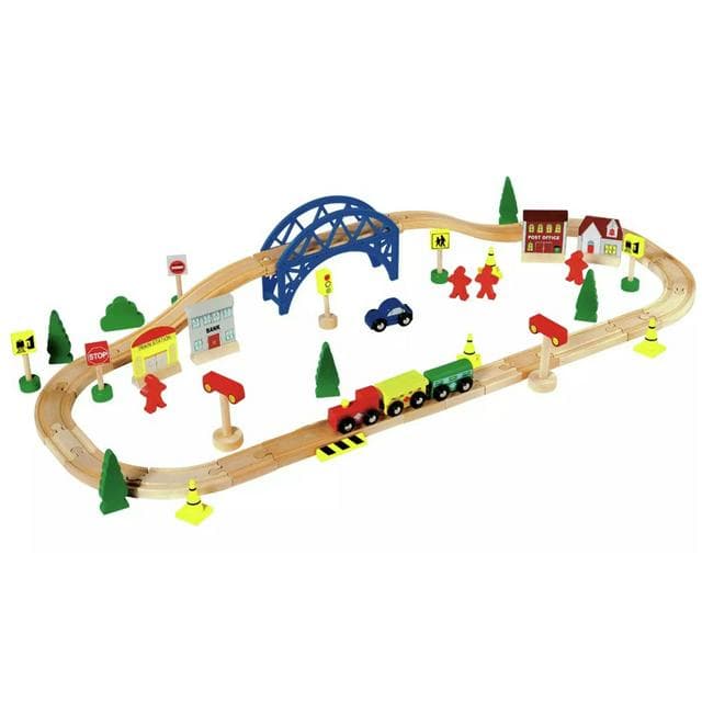 Chad Valley Wooden Train Set - 60 Pieces - gallery image 2