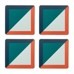 Habitat Pack of 4 Geo Cube Corkback Coasters