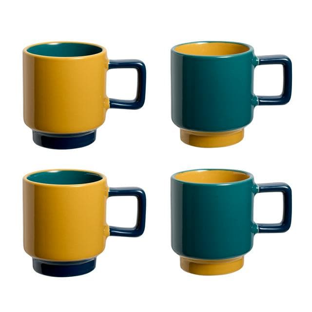 Habitat Colour Block Stacking Espresso Assortment - gallery image 1