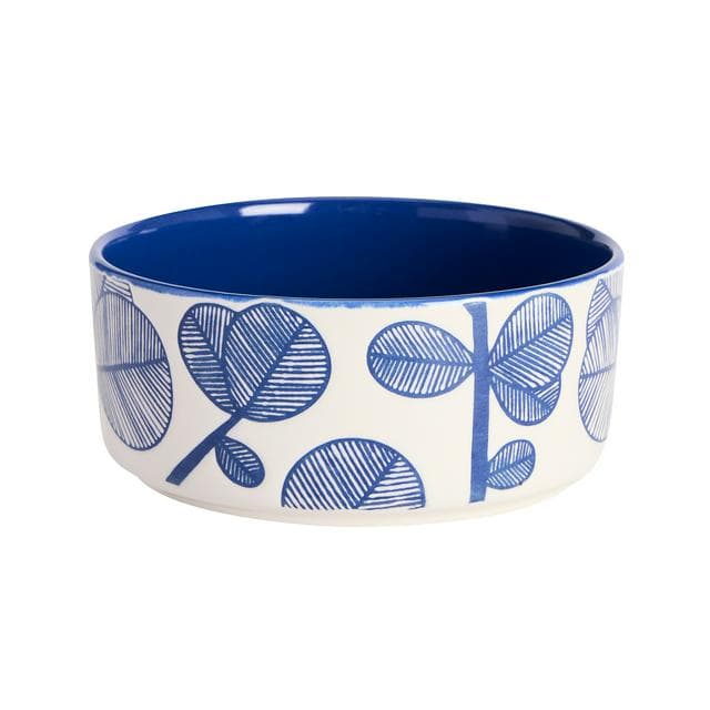 Habitat Leaf Cereal Bowl - Blue - gallery image 1