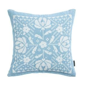 Habitat Folk Floral Stitch Denim Cushion - 43x43