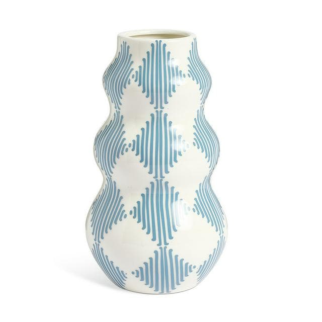 Habitat Harlequin Ceramic Wiggle Vase - Blue - gallery image 1
