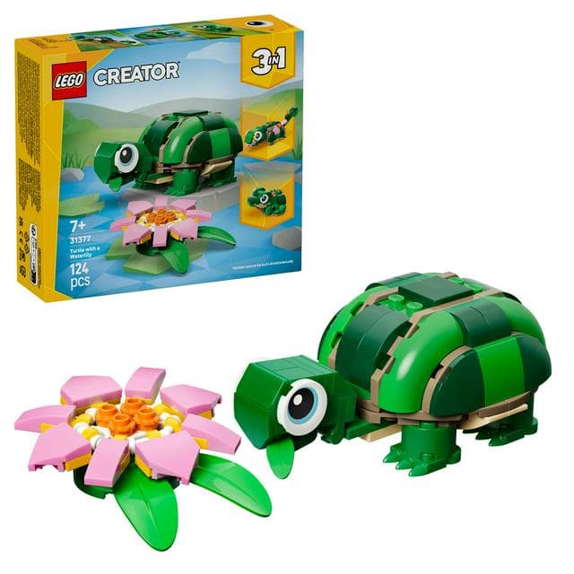 LEGO Creator 3 in 1 Turtle With a Water Lily Flower 31377 - gallery image 1