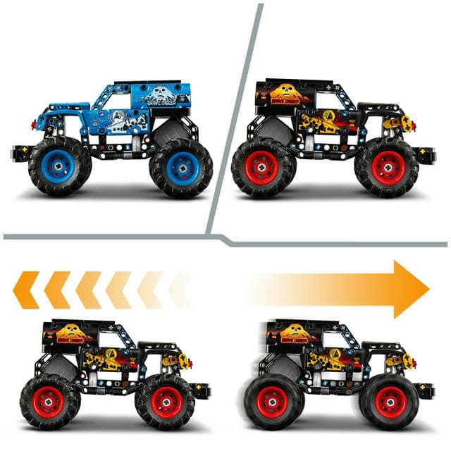 Lego Technic 42219 Monster Jam Grave Digger Fire & Ice - gallery image 4
