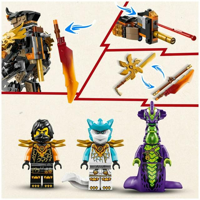 LEGO Ninjago Cole’s Mission Mech & Dragon Zane Toy 71854 - gallery image 4