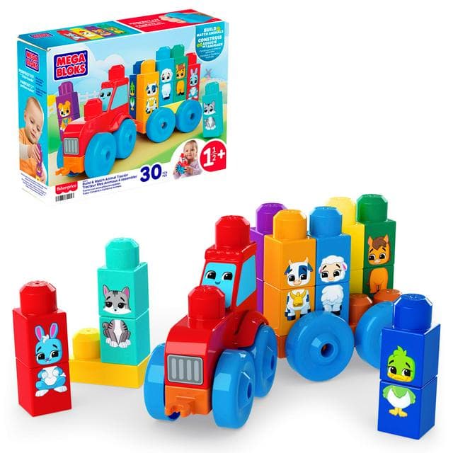Mega Bloks Build & Match Animal Tractor Building Toy - gallery image 2