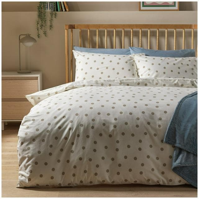 Habitat Monochrome Natural Spot Bedset - King - gallery image 1