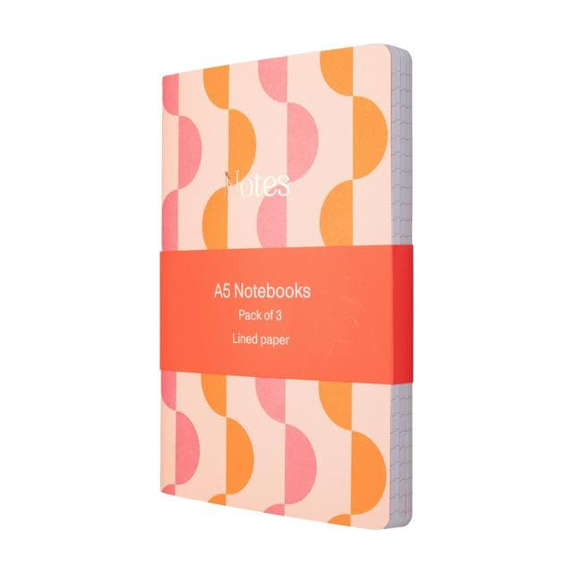 Sainsbury's Home Pack of 3 Retro A5 Notebooks - gallery image 5