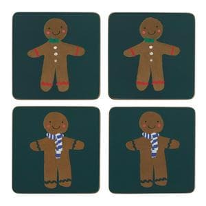 Sainsbury's Home Pack of 4 Novelty Gingerbread Coasters