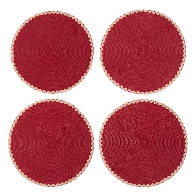 Sainbsury's Home Pack of 4  Scallop Placemats - Pink & Red - gallery image 1