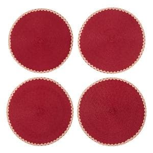 Sainbsury's Home Pack of 4  Scallop Placemats - Pink & Red