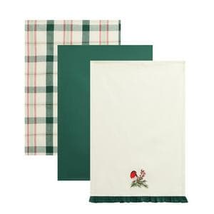 Sainsbury's Home Pack of 3 Robin Tea Towels
