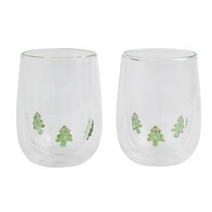 Sainsbury's Home Pack of 2 Christmas Tree Icon Glass