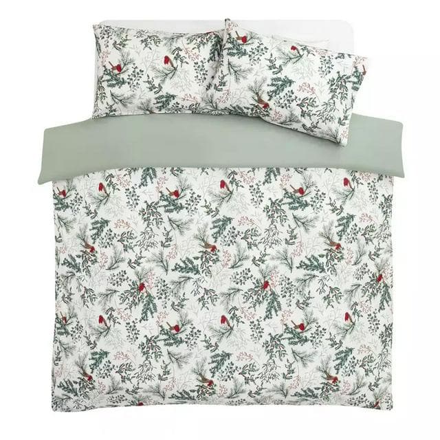 Sainsbury's Home Cotton Christmas Robin Bedding Set - gallery image 4