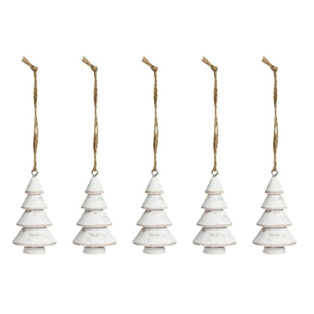 Sainsbury's Home Pack of 5 Wooden Trees - White - gallery image 1