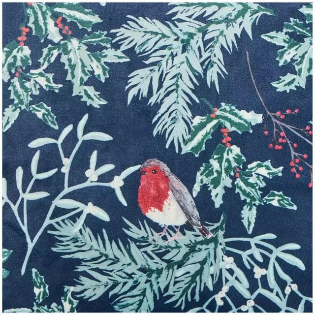 Sainsbury's Home Velvet Robin Ruffle Cushion - Blue - gallery image 5