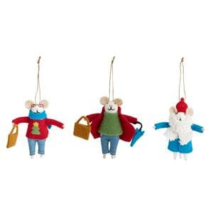 Sainsbury's Home Set of 3 Mice Family Hanging Decoration