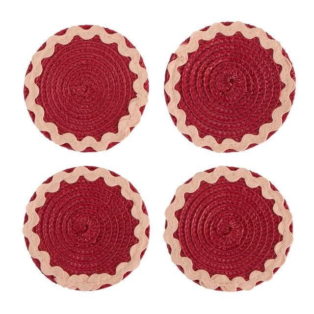 Sainsbury's Home Pack of 4 Scallop Coasters - Pink & Red - gallery image 1