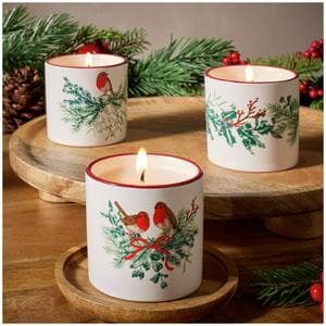 Sainsbury's Home Pack of 3 Christmas Spice Gift Ceramic Candles