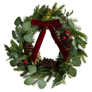 SAL Gifting Classic Bow Foliage Wreath - 20inch