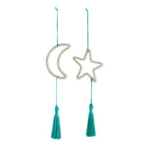Sainsbury's Home Pack of 2 Beaded Moon & Stars
