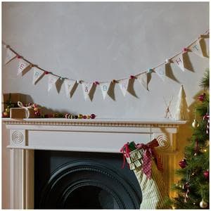 Sainsbury's Home Merry & Bright Fabric Embroided Garland