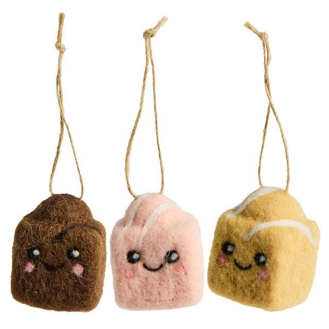 Sainsbury's Home Set of 3 Felt Cakes Hanging Decoration - gallery image 1