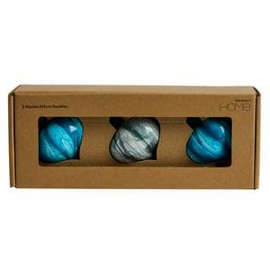 Sainsbury's Home Pack of 3 Marble Baubles - Blue
