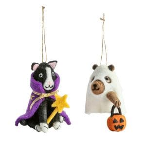  Sainsbury's Home Cat & Bear Ghost Felt Decoration Assortment