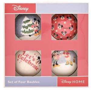 Disney Pack of 4 Mickey & Minnie Baubles