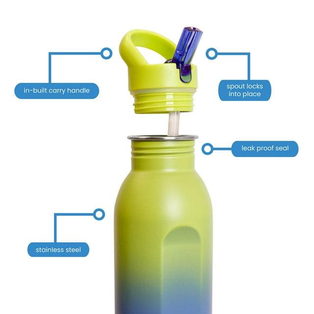 Décor Snap n Seal Stainless Steel Bottle - Blue & Yellow Ombre - gallery image 3