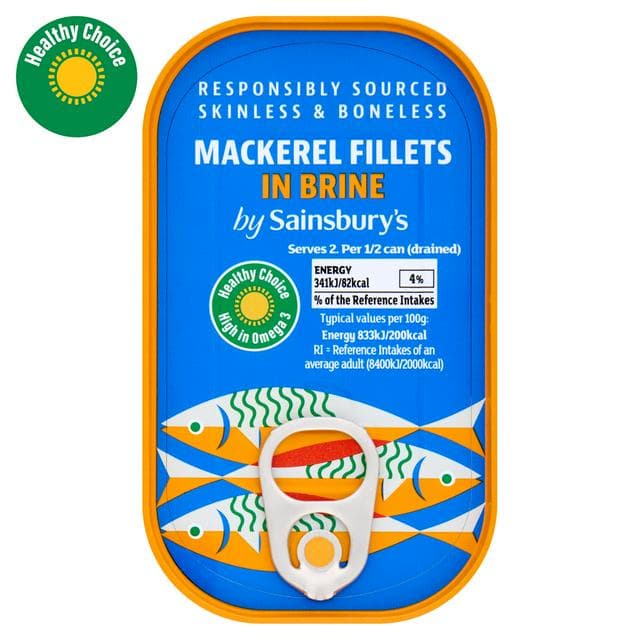 Sainsbury's 82g Brine Mackerel Fillets - gallery image 1