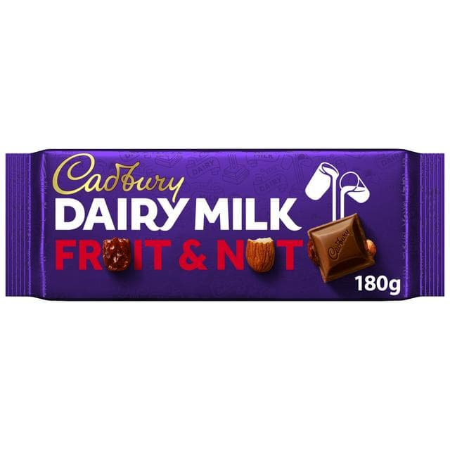 Cadbury Dairy Milk Fruit & Nut Chocolate Bar 180g - gallery image 1