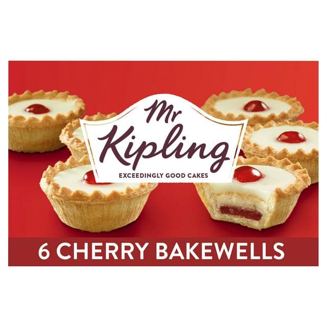 Mr Kipling Cherry Bakewell Tarts Cakes x6 - gallery image 1