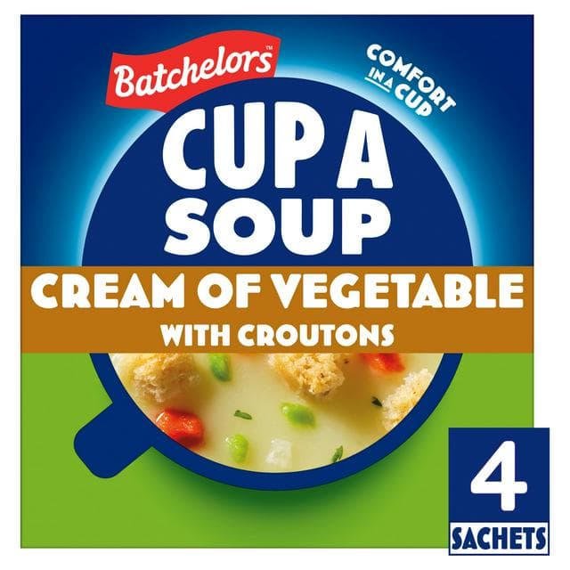 Batchelors Cup a Soup, Cream of Vegetable with Croutons x4 122g - gallery image 1