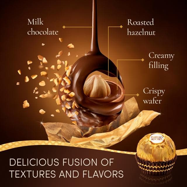 Ferrero Rocher Milk Chocolate & Hazelnut Pralines Gift Box 16 Pieces 200g - gallery image 2