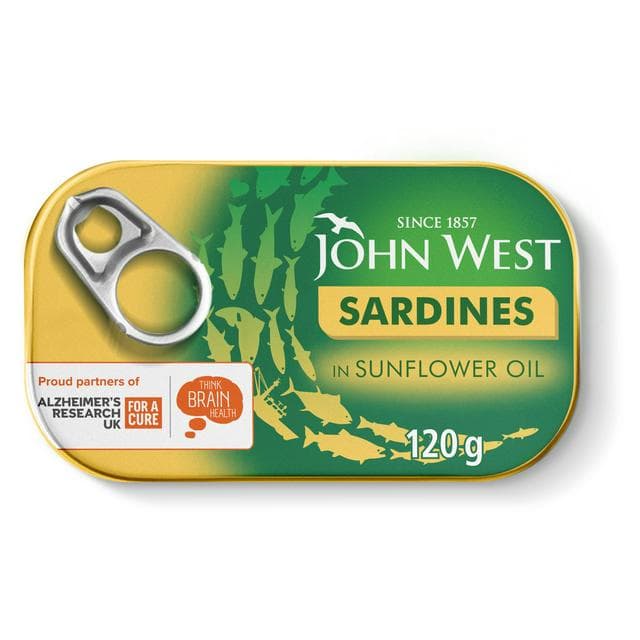 John West Sardines in Sunflower Oil 120g (90g*) - gallery image 1
