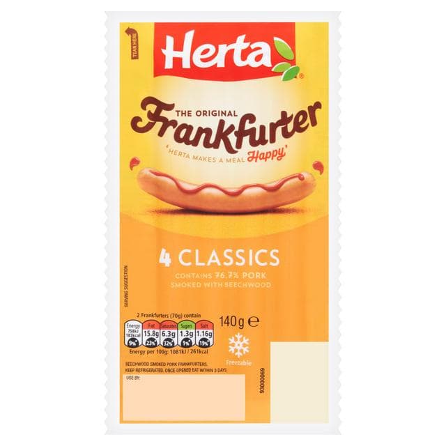 Herta Frankfurter Hot Dogs x4 140g - gallery image 1