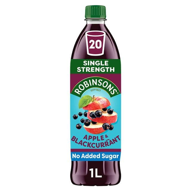 Robinsons Apple & Blackcurrant Squash No Added Sugar 1L - gallery image 1