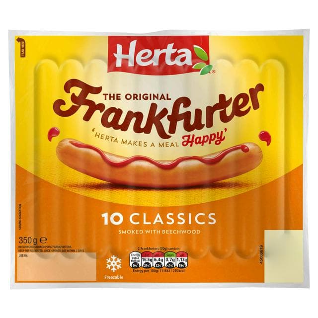 Herta Frankfurter Hot Dogs x10 350g - gallery image 1