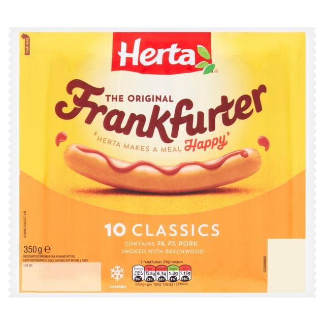 Herta Frankfurter Hot Dogs x10 350g - gallery image 1