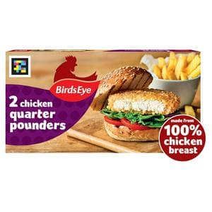 Birds Eye 2 x Chicken Quarter Pounders Burgers 227g