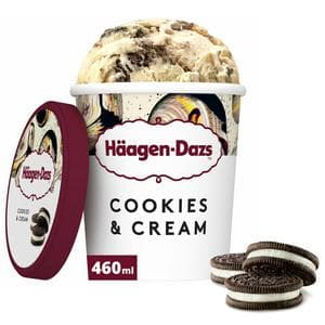 Haagen-Dazs Cookies & Cream Ice Cream Frozen Dessert Tub 460ml