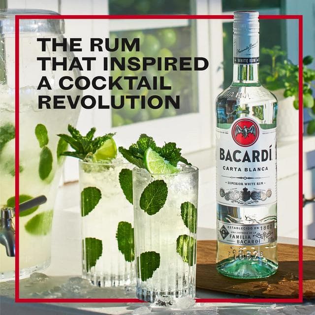 Bacardi Carta Blanca Superior White Rum 100cl - gallery image 2
