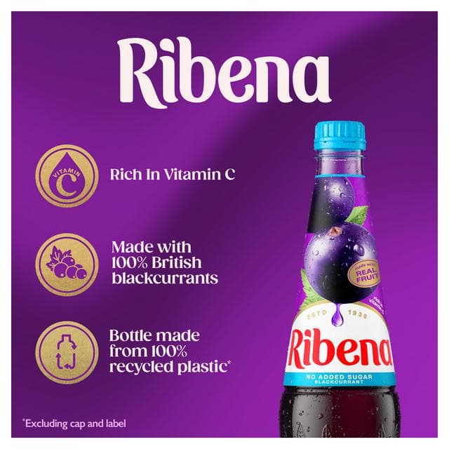 Ribena Blackcurrant Squash No Added Sugar 1.5L - gallery image 3