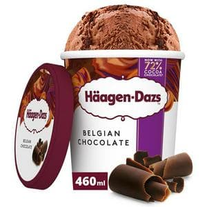 Haagen-Dazs Belgian Chocolate Ice Cream Frozen Dessert Tub 460ml
